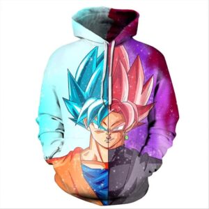 goku ssj blue vs goku black hoodie